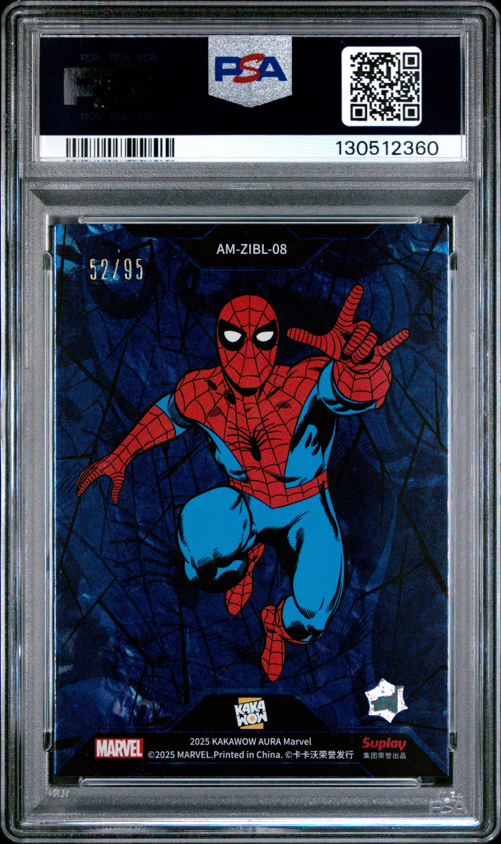2025 Kakawow Aura Marvel Legend Of Spider-Man Blue /95 PSA 9