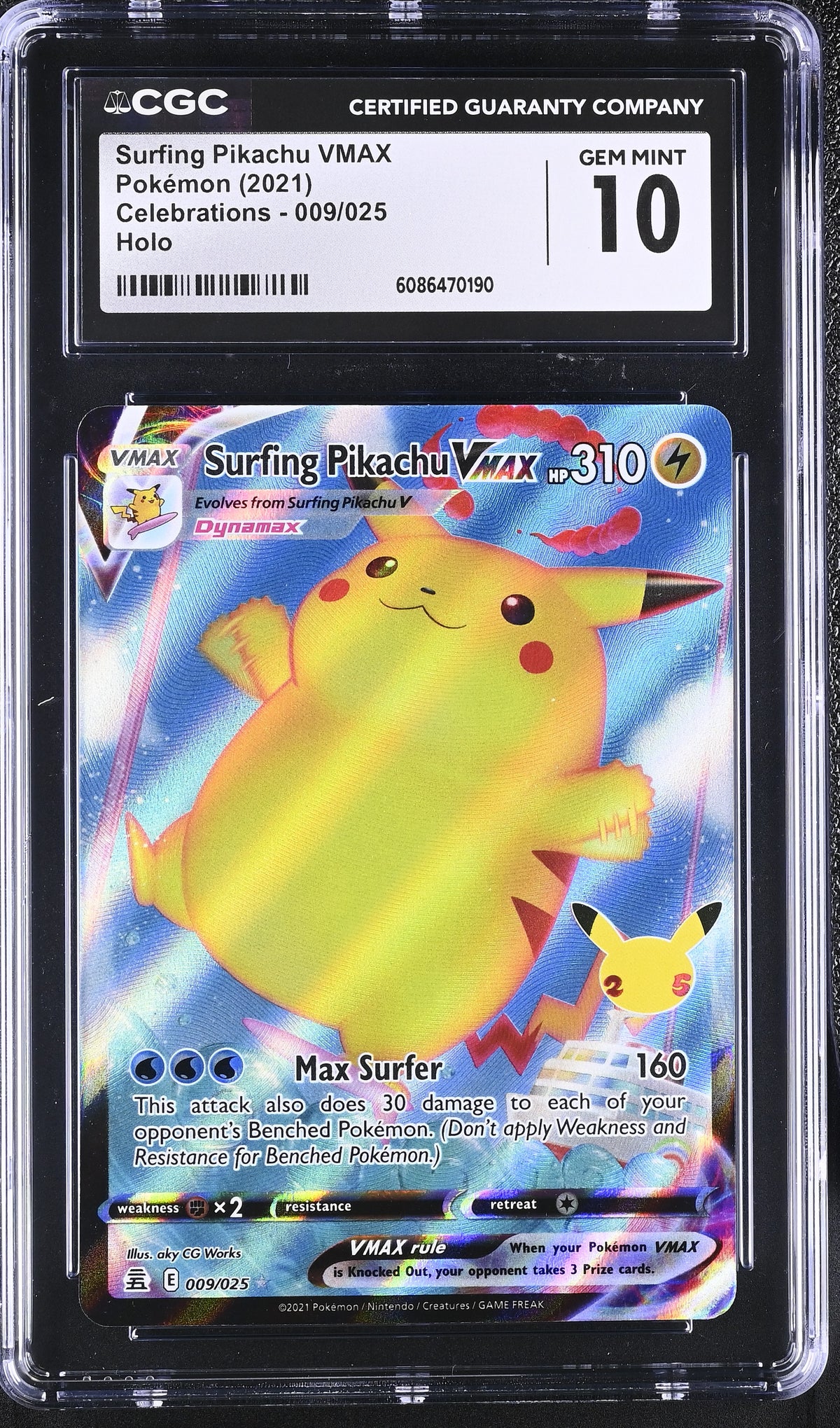CGC 10 Surfing Pikachu VMAX #9