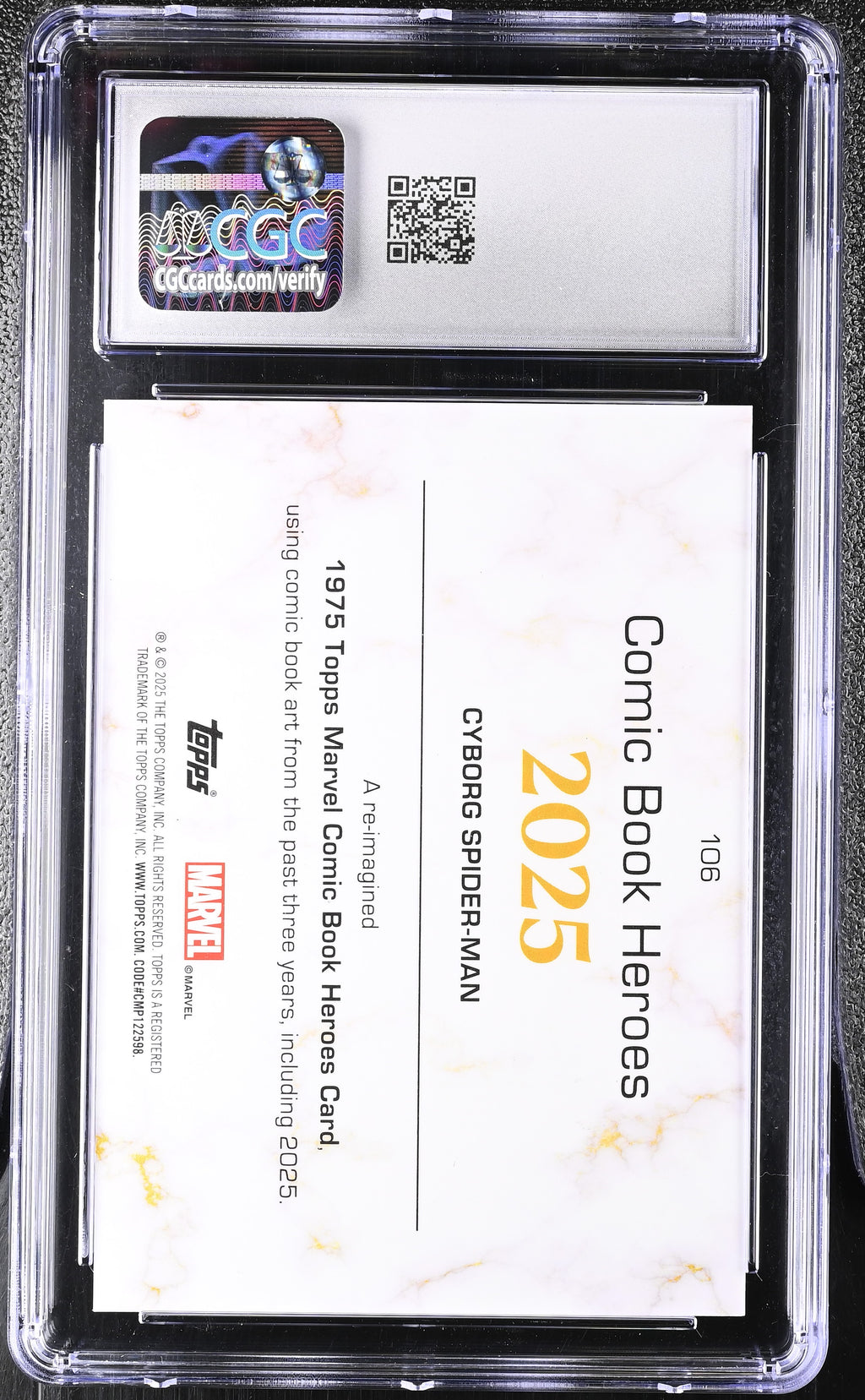 CGC 9 2025 Marvel Comic Book Heroes Cyborg Spider-Man Gold Mini-Diamond 131/199