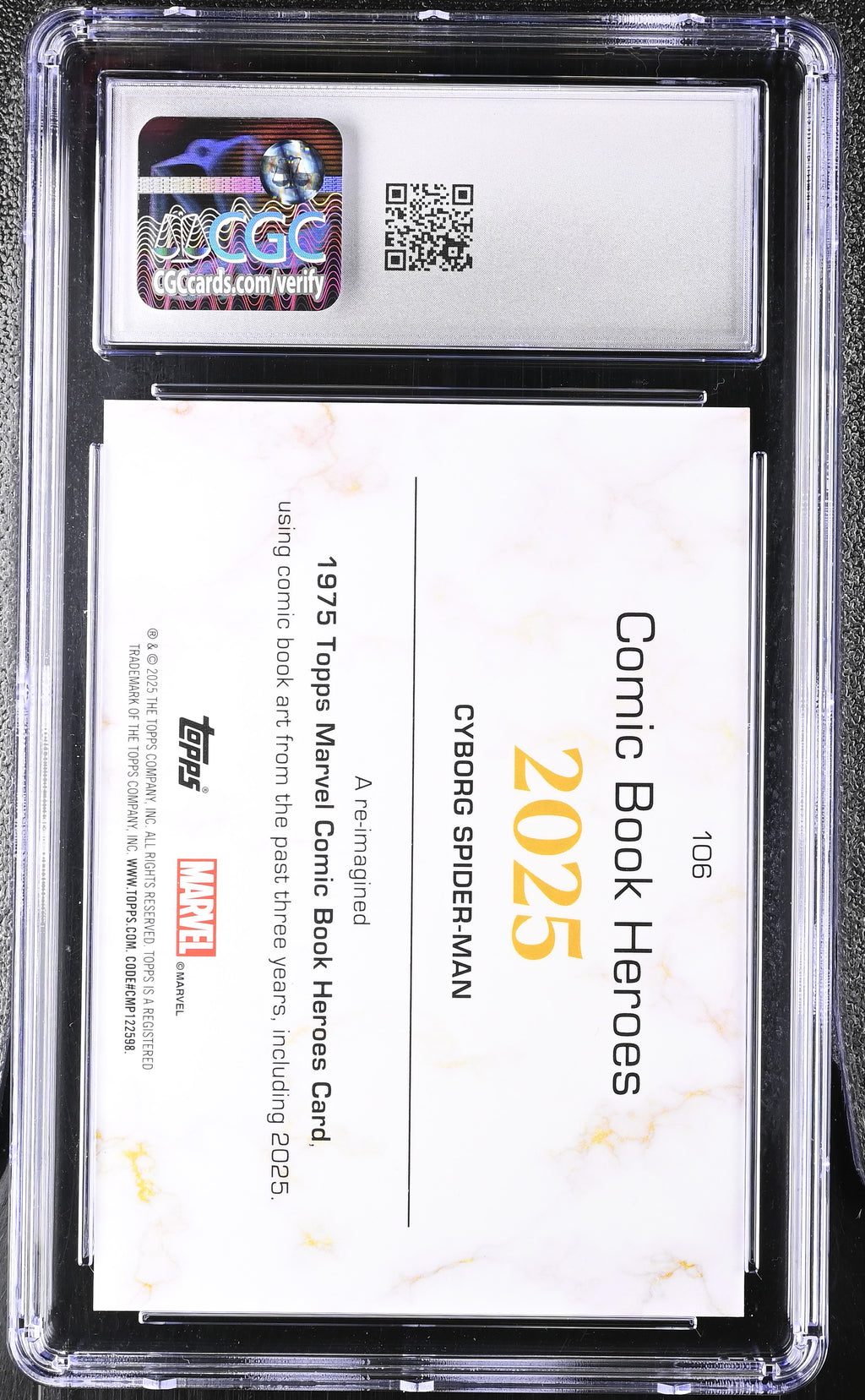 CGC 9 2025 Topps Comic Book Heroes #106 Cyborg Spider-Man Gold Raywave 126/150