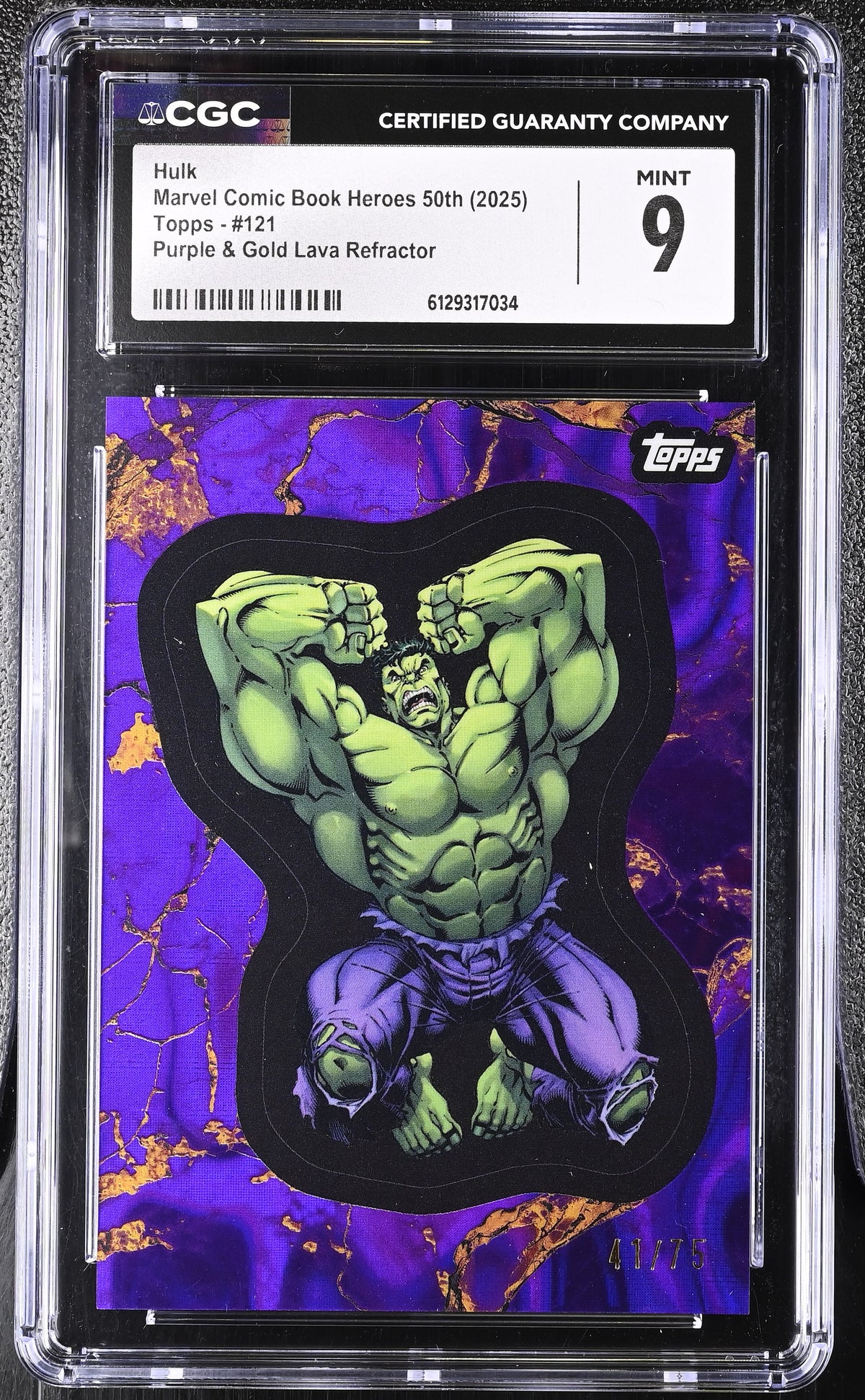 CGC 9 2025 MARVEL COMIC BOOK HEROES #71 THE 2000S HULK PURPLE & GOLD LAVA 41/75
