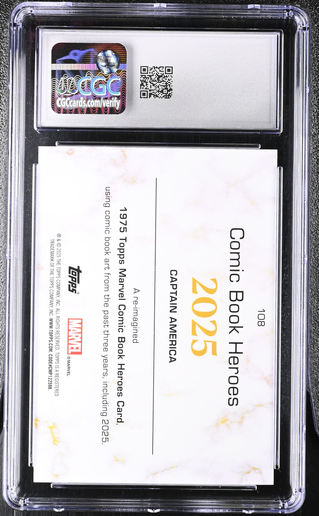 CGC 9 2025 Marvel Comic Book Heroes #108 Captain America Gold Atomic 110/125