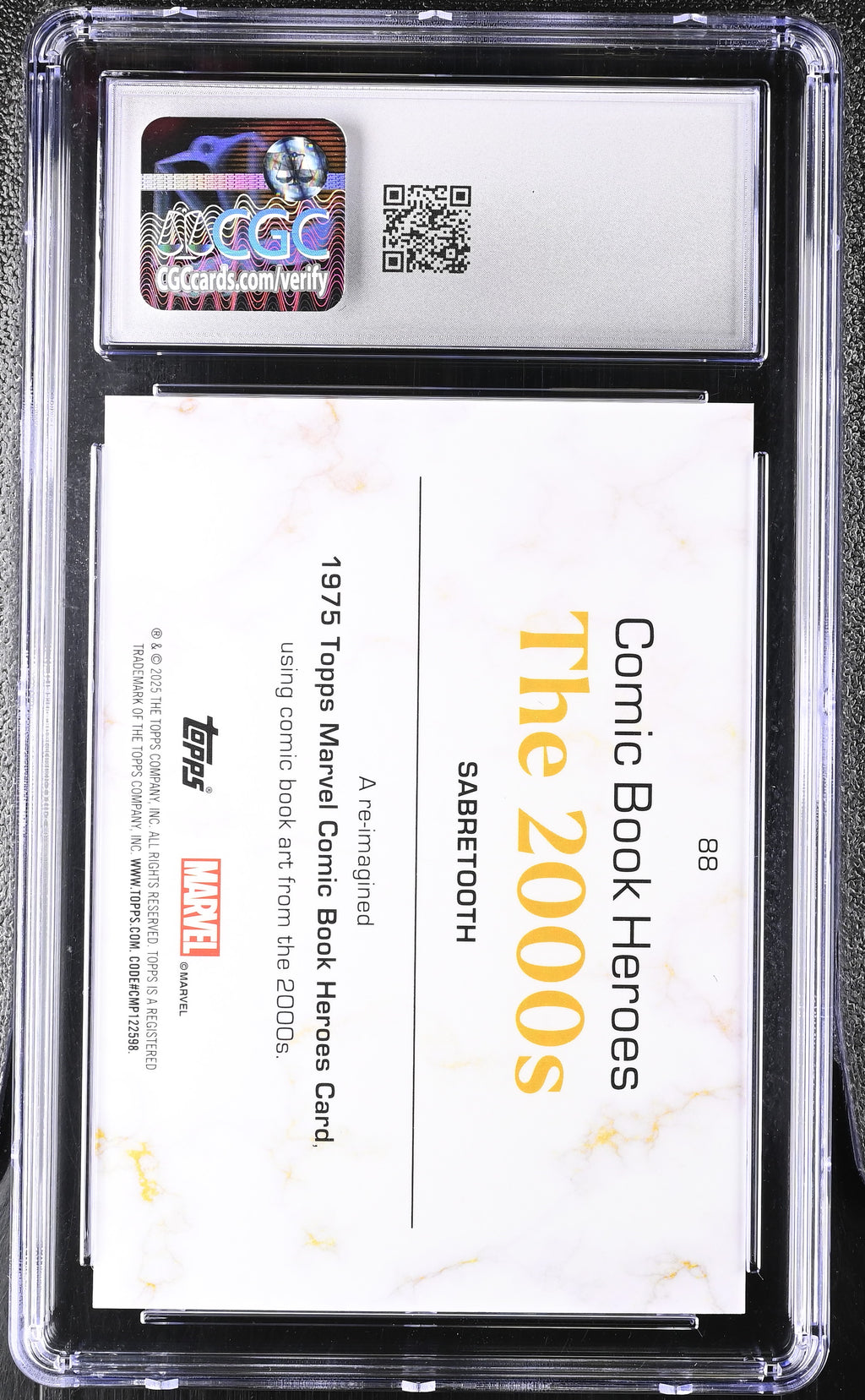 CGC 10 2025 Topps Marvel Comic Book Heroes #88 SABRETOOTH Purple & Gold Lava /75