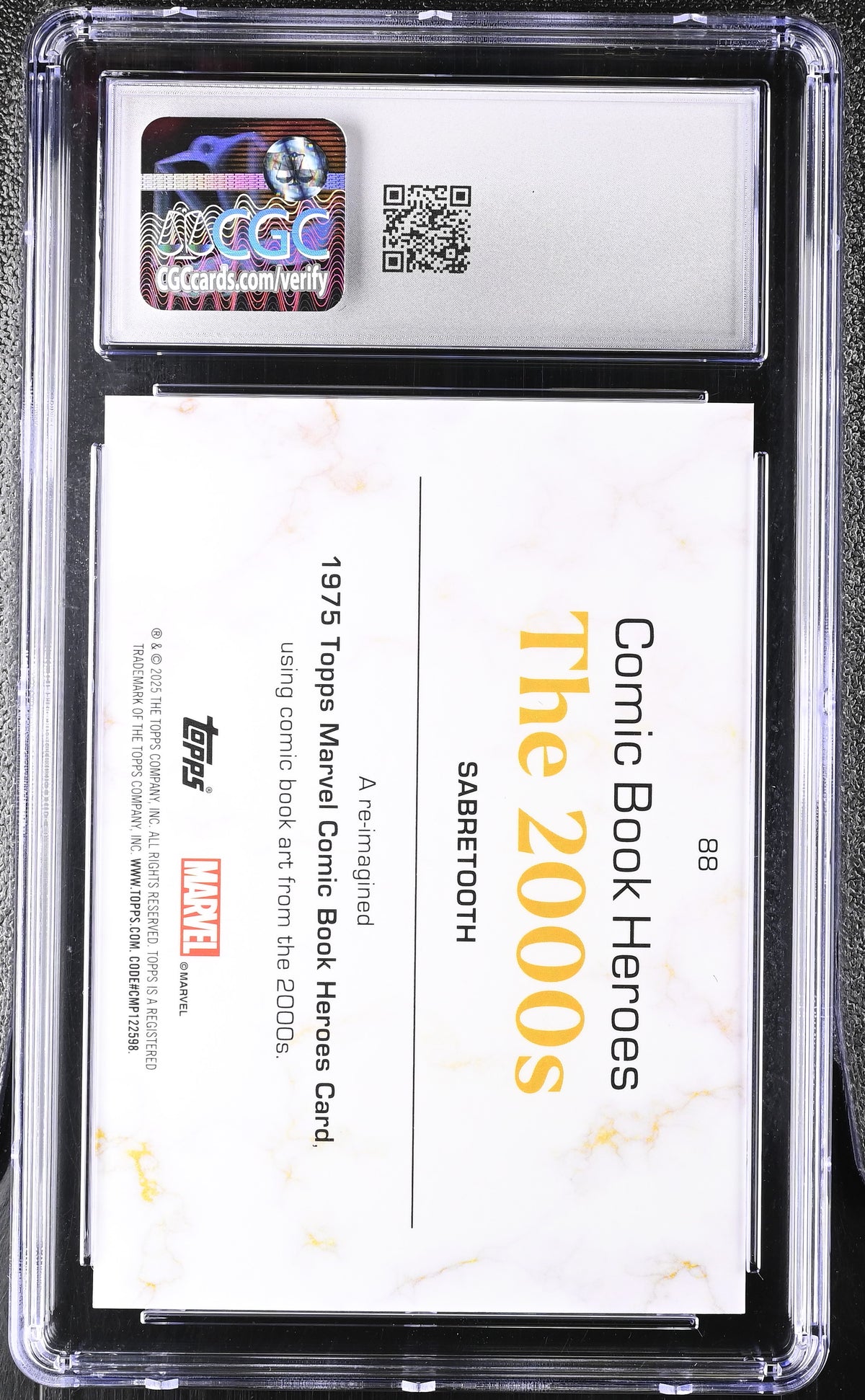 CGC 10 2025 Topps Marvel Comic Book Heroes #88 SABRETOOTH Purple & Gold Lava /75