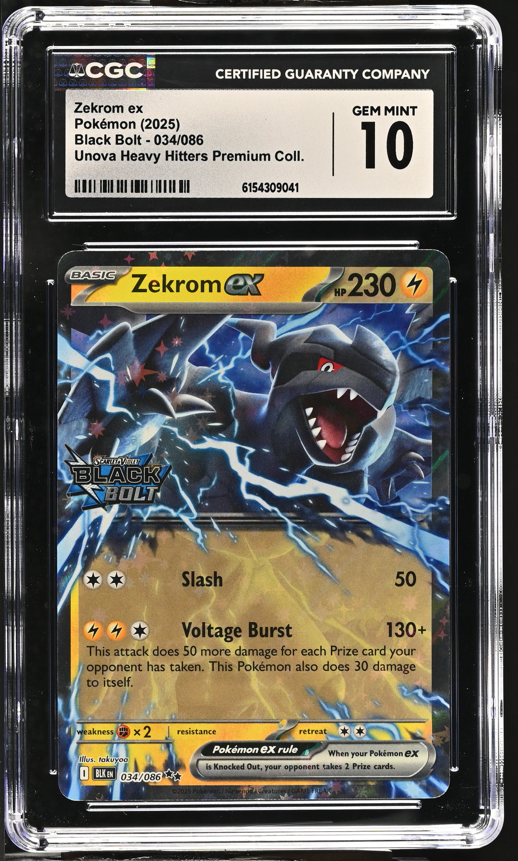 CGC 10 Zekrom ex #34 stamped black bolt holo