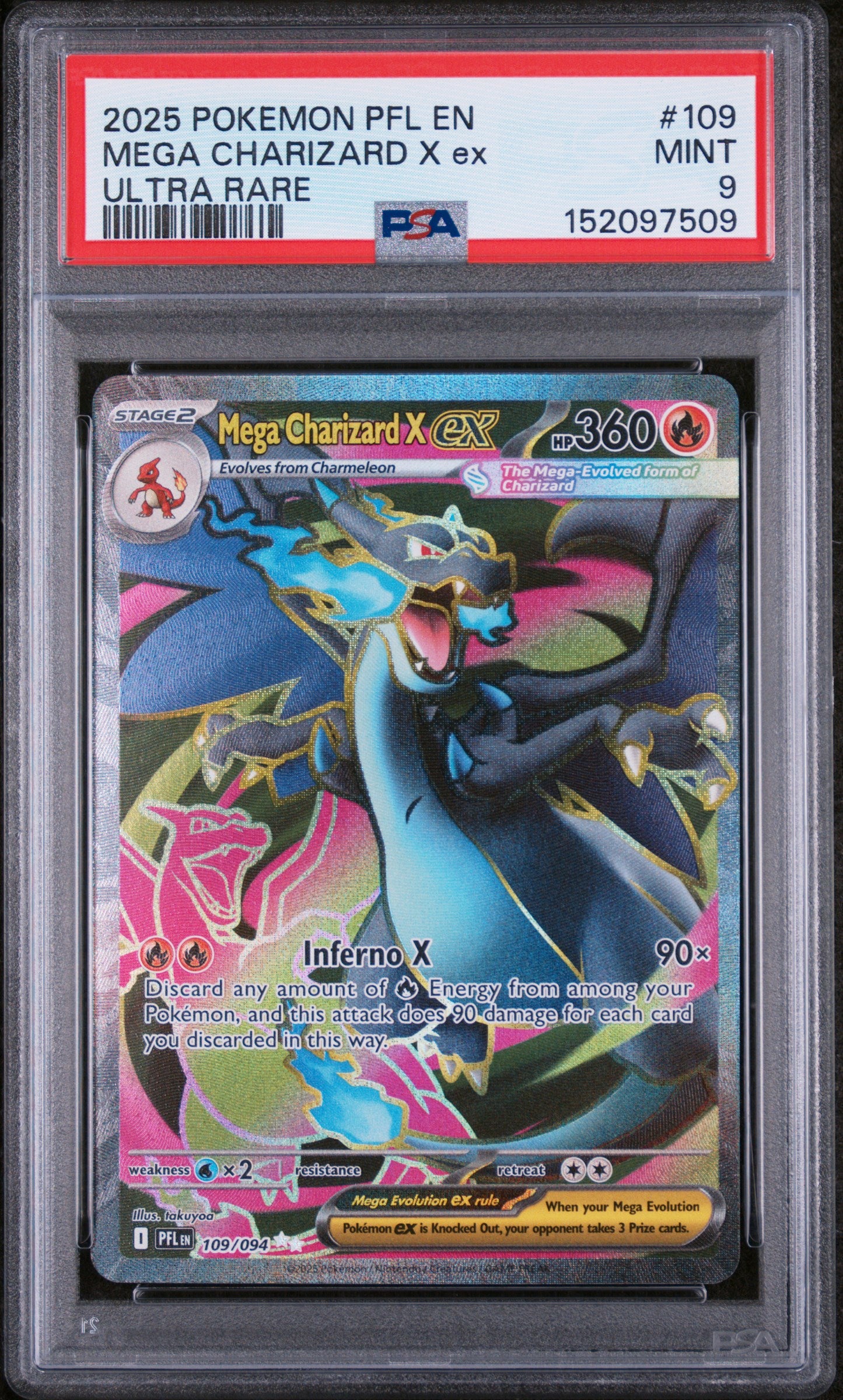 PSA 9 Mega Charizard X EX #109