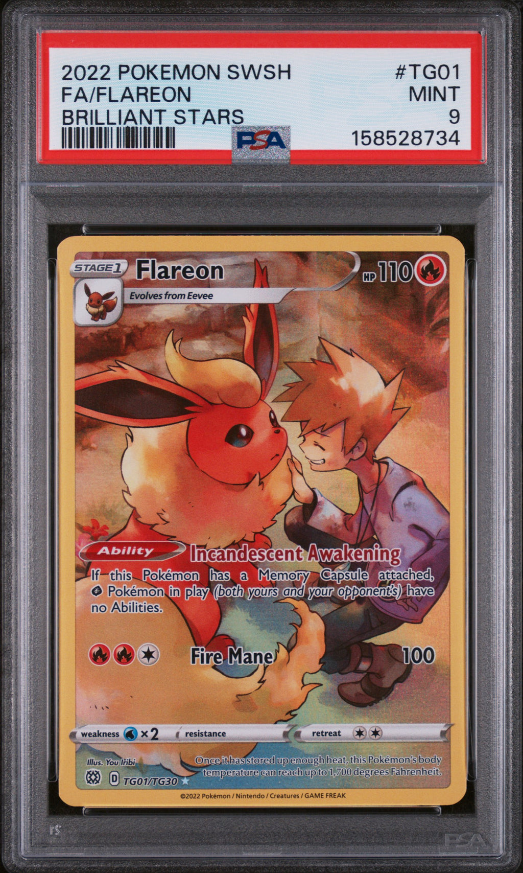 PSA 9 Flareon #TG01