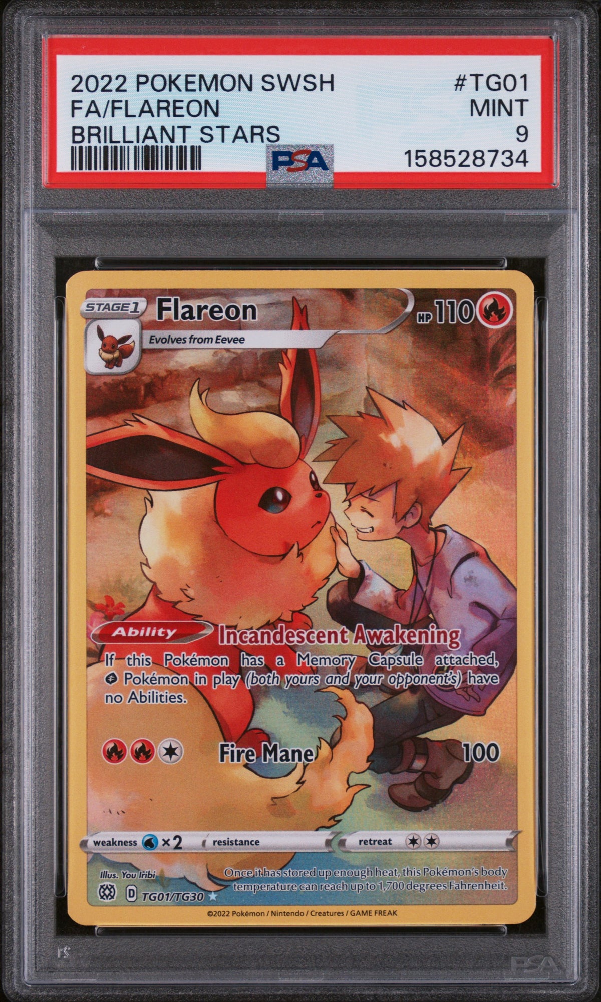 PSA 9 Flareon #TG01