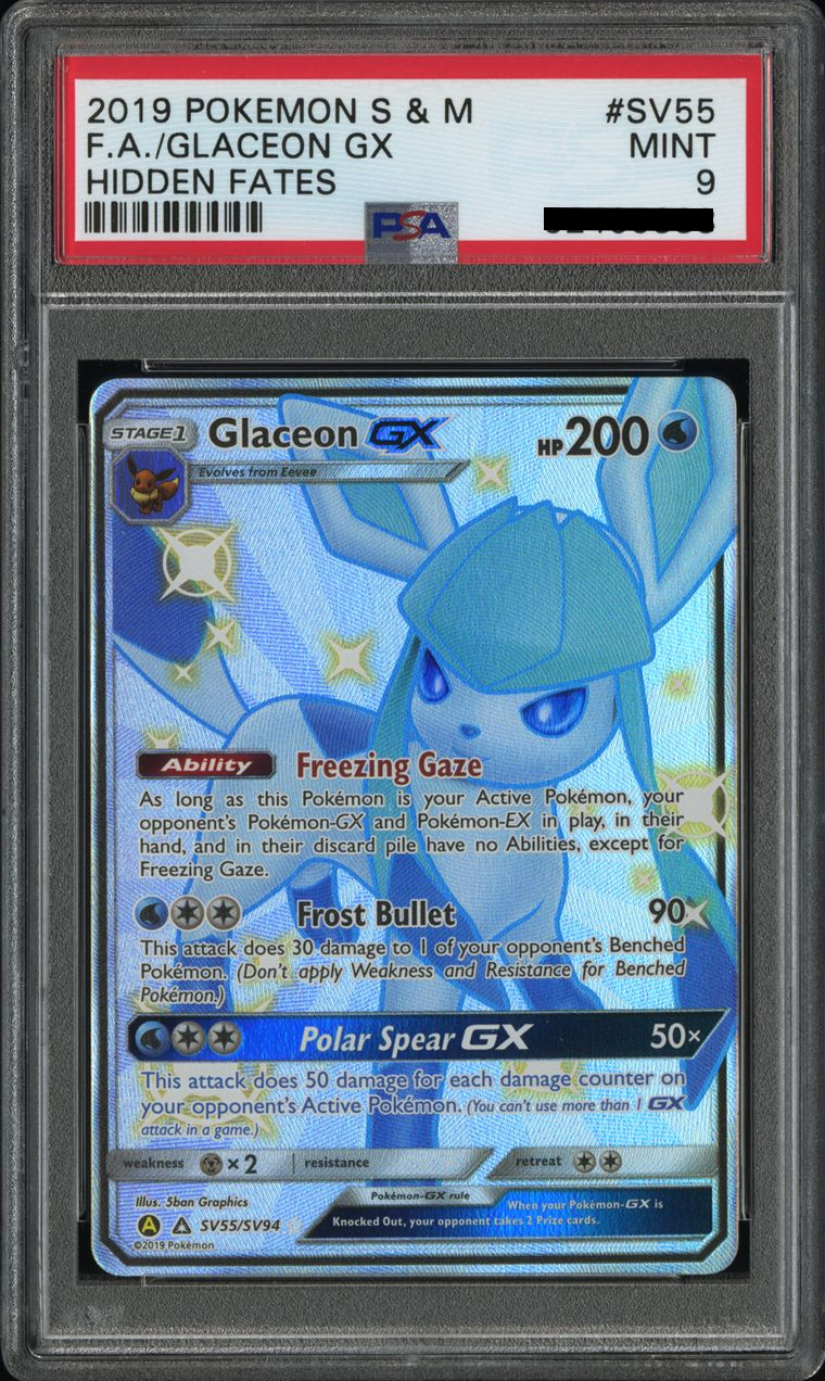 PSA 9 Glaceon GX #SV55