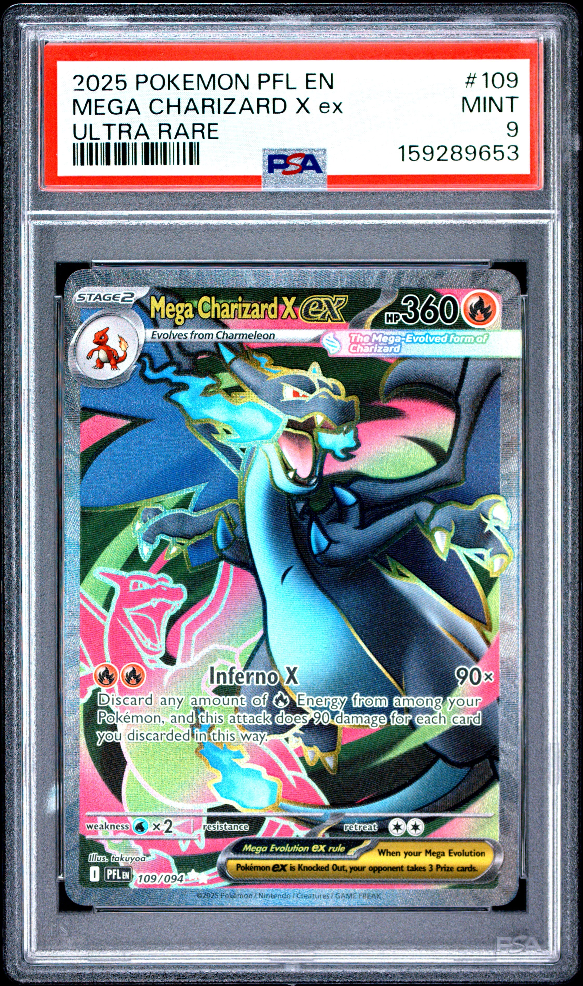 PSA 9 Mega Charizard X EX #109