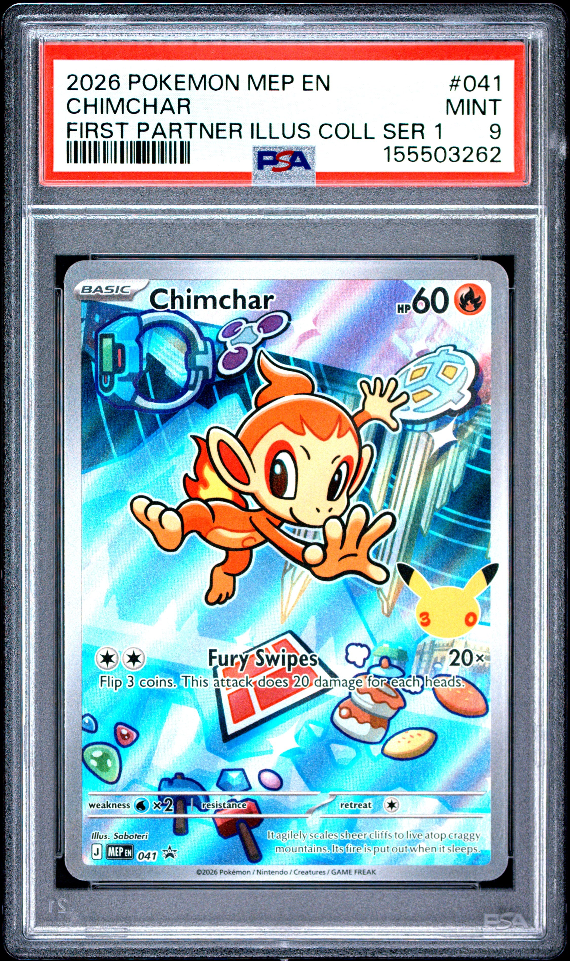 PSA 9 Chimchar #41