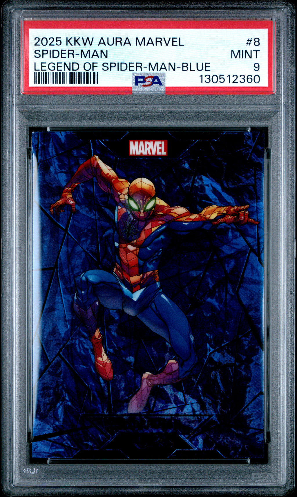 2025 Kakawow Aura Marvel Legend Of Spider-Man Blue /95 PSA 9