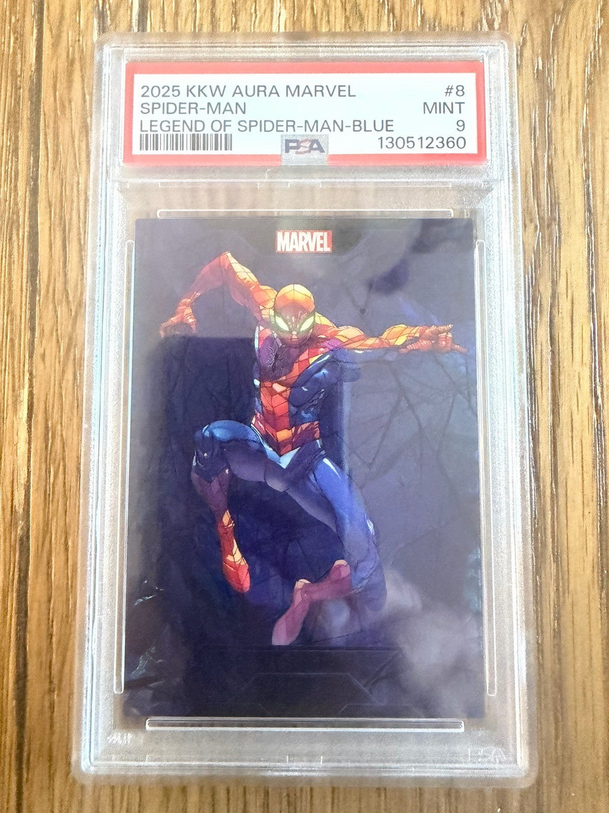 2025 Kakawow Aura Marvel Legend Of Spider-Man Blue /95 PSA 9