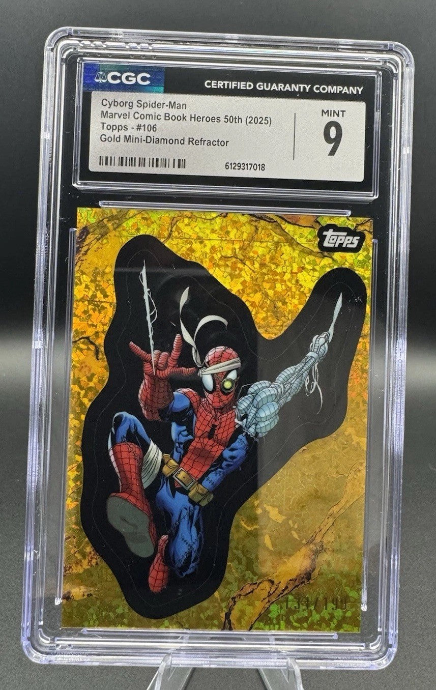 CGC 9 2025 Marvel Comic Book Heroes Cyborg Spider-Man Gold Mini-Diamond 131/199