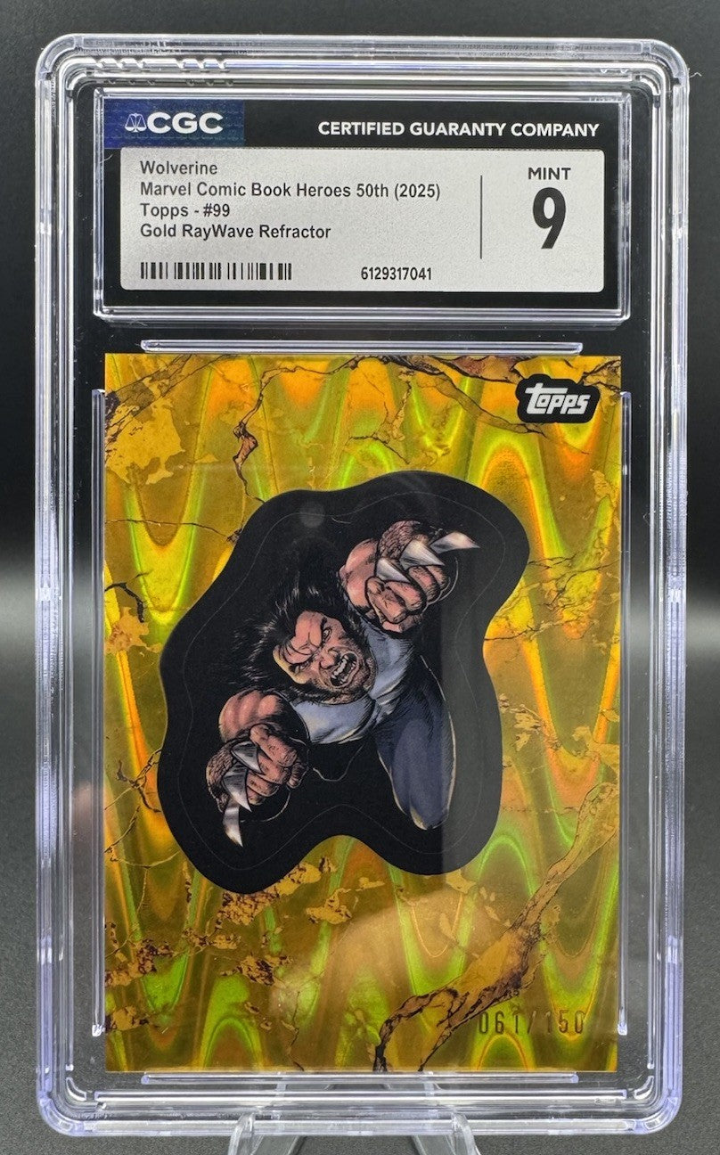 CGC 9 2025 Topps Marvel Comic Book Heroes #99 WOLVERINE Gold Raywave /150