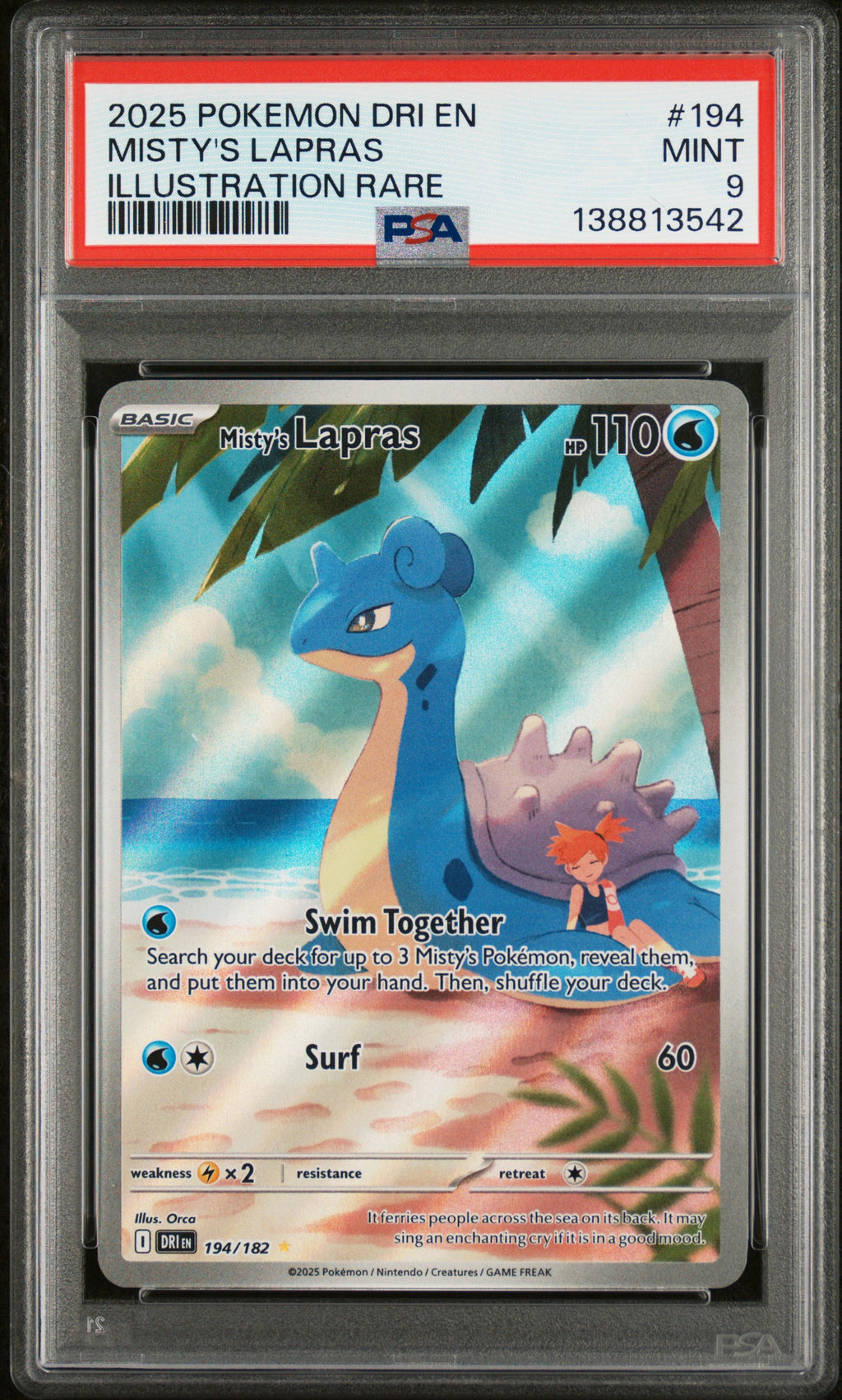 PSA 9 Misty's Lapras #194