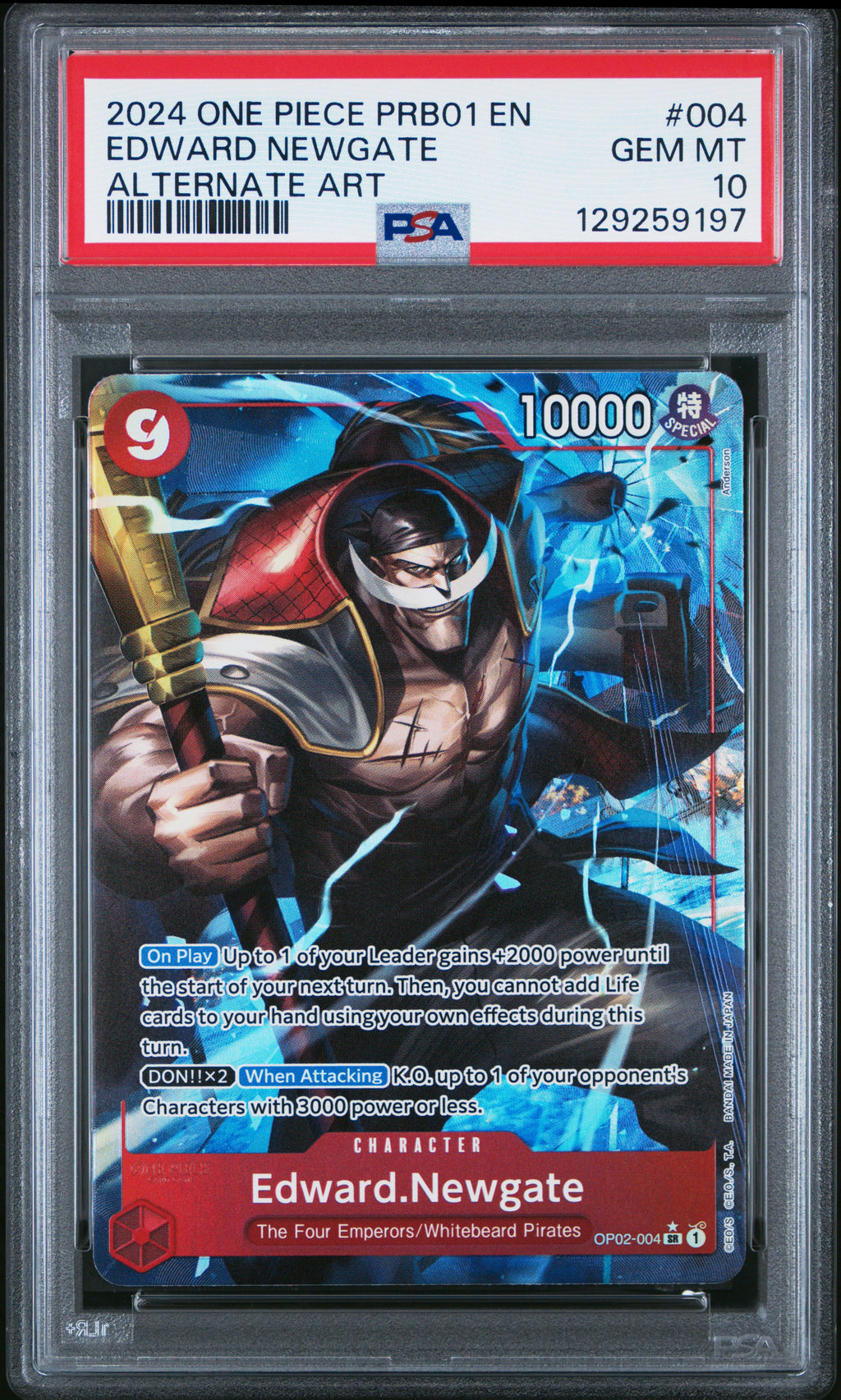 PSA 10 Edward Newgate Alt Art OP02-004 PRB01